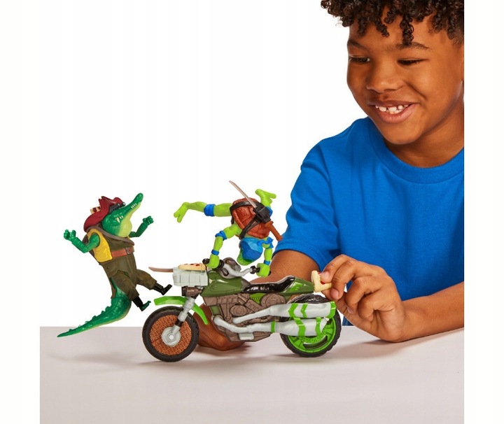 WOJOWNICZE ŻÓŁWIE NINJA Figurka LEONARDO Pojazd