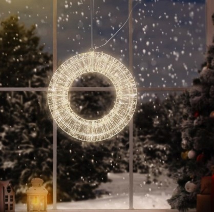 Lampka wieniec na baterie na drzwi okno stroik