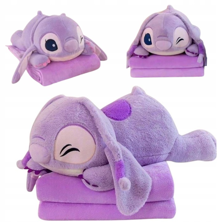 MASKOTKA STITCH Z KOCEM 160x100 cm PRZYTULANKA DUŻA PLUSZOWA