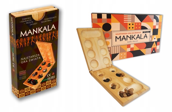 MANKALA - GRA LOGICZNA (KALAHA) - KOLOROWE KAMIENIE PÓŁSZLACHETNE! NOWOŚĆ!!