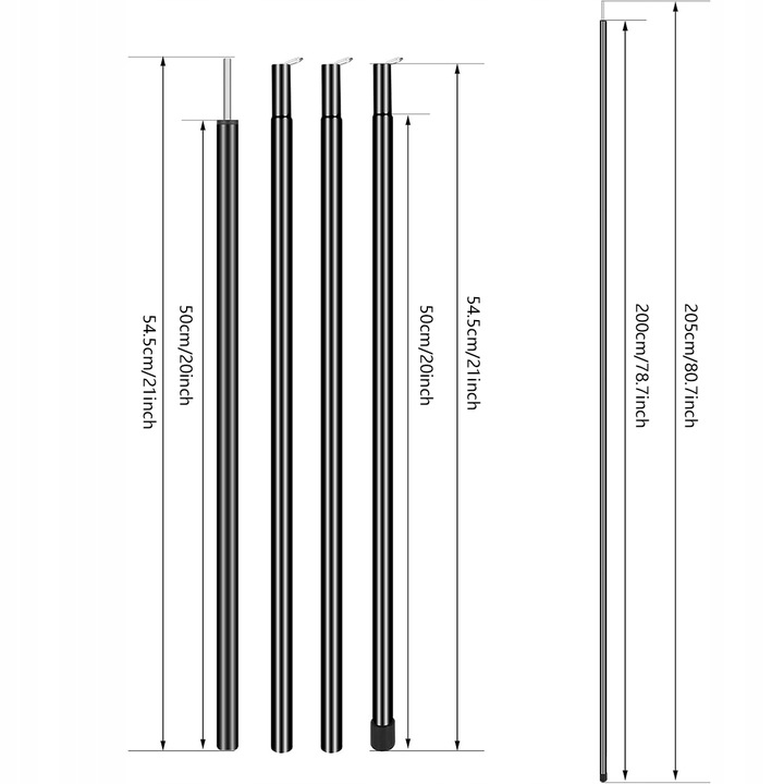 2x MASZT DO TARPÓW SŁUPKI KONSTRUKCJA DO PLANDEK PODPORY STOJAKI TARP 200CM