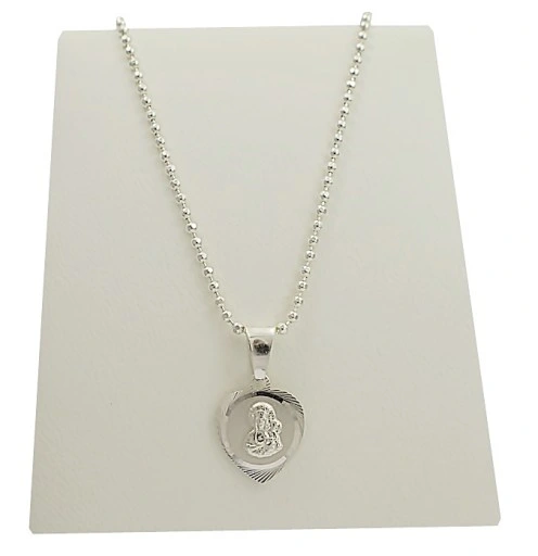 Łańcuszek Srebrny Damski Kulkowy 1,60 mm z Medalikiem pr 925 Grawer Gratis