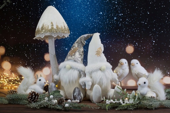 OZDOBA ŚWIĄTECZNA 61 10 X 6 X 10 CM BIAŁA