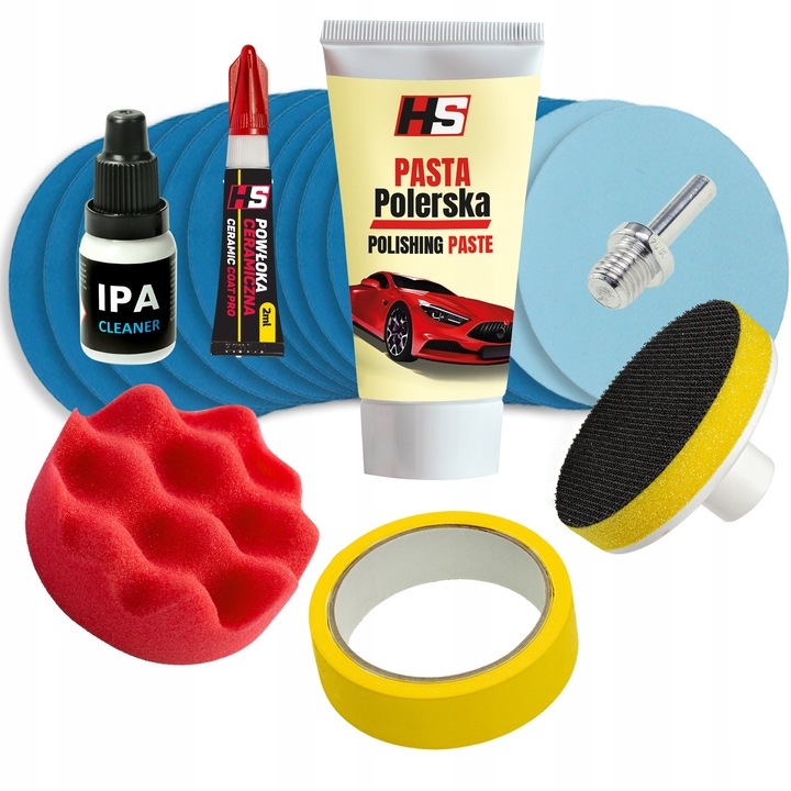 ZESTAW DO POLEROWANIA LAMP REGENERACJI REFLEKTORÓW HS + POWŁOKA CERAMICZNA