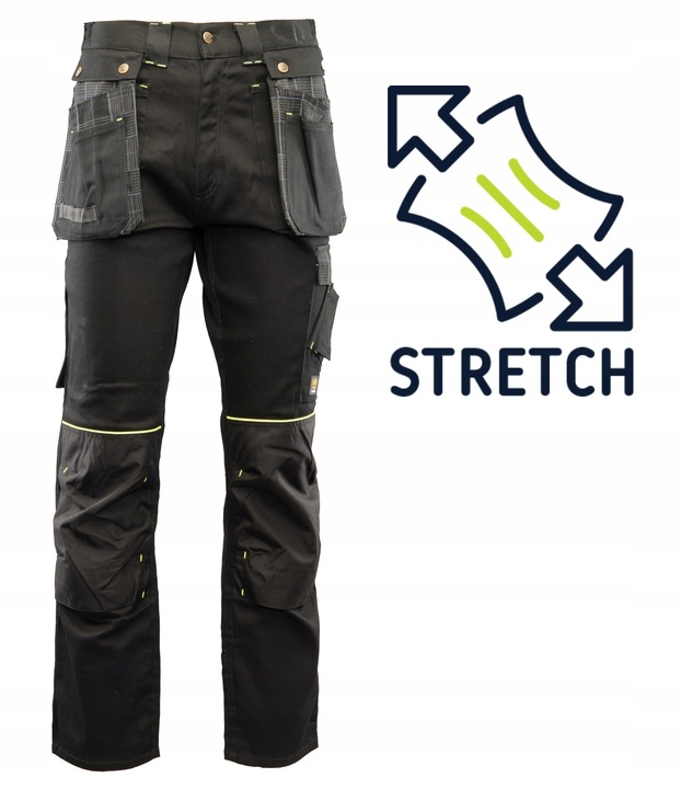 Spodnie robocze monterskie z kieszeniami Stretch Cordura elastan r 28