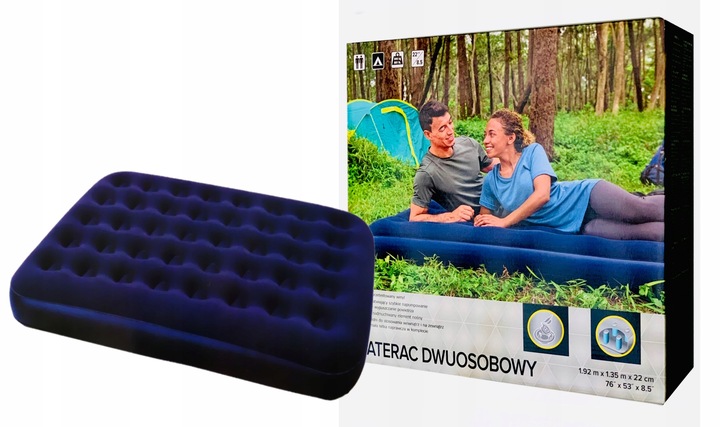 Materac dwuosobowy welurowy Turystyczny Joinco 1,92 x 1,35 x 22 cm