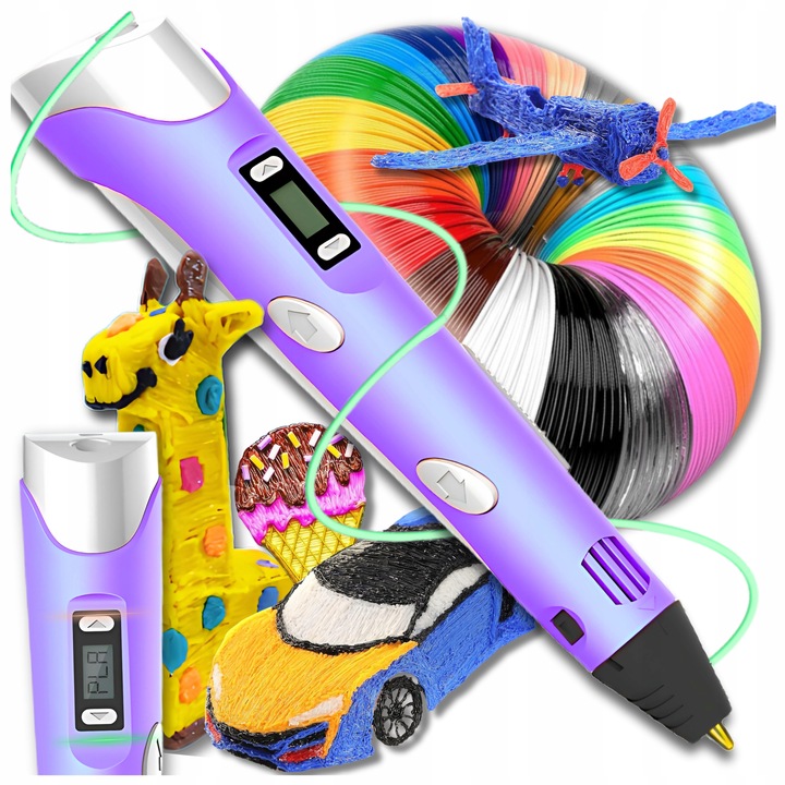 DŁUGOPIS 3D DLA DZIECI DRUKARKA 3D MAGICZNY DŁUGOPIS 3D + WKŁADY 160 METRÓW