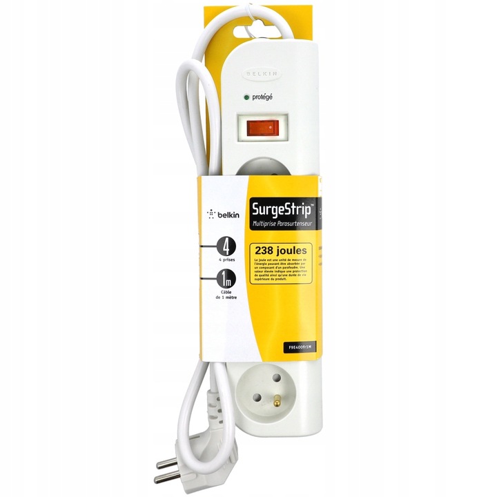 Belkin - Listwa antyprzepięciowa 238J, 4x AC EU z kablem 1 m, do 238 dżuli