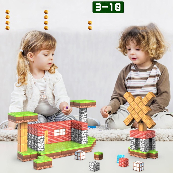 BUDOWANIE MAGNETYCZNE, 100 SZT. ELEMENTÓW MAGNETYCZNE KLOCKI KONSTRUKCYJNE