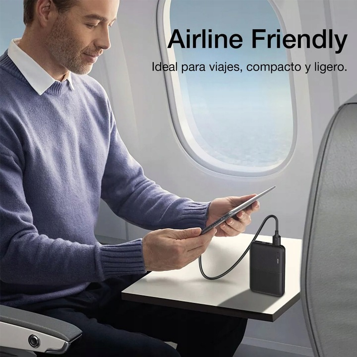 MINI POWERBANK PRZENOŚNA ŁADOWARKA 10000 mAh 2×USB/Micro USB/USB-C POWER