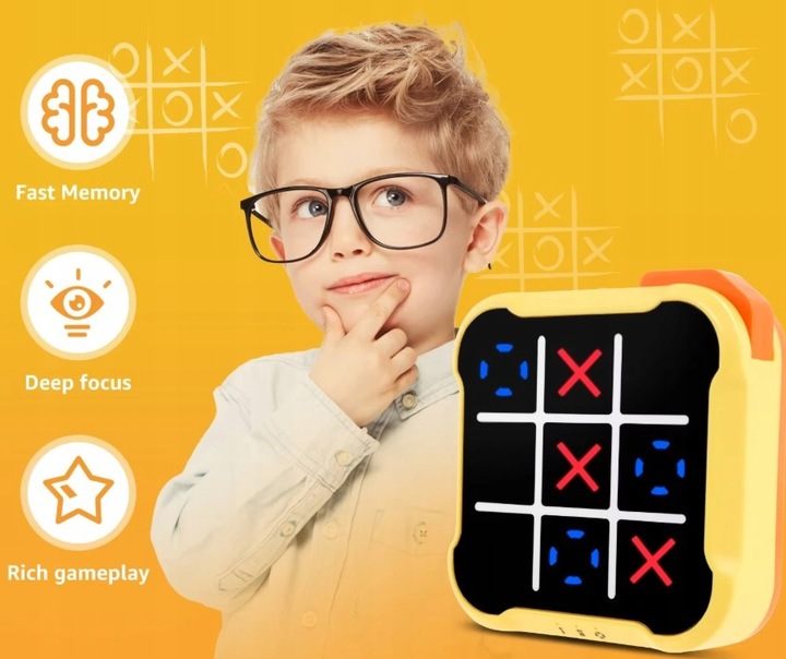 GRA KÓLKO I KRZYŻYK ELEKTRONICZNA 3 GRY LOGICZNE UMYSŁOWE ZRĘCZNOŚCIOWA GRA