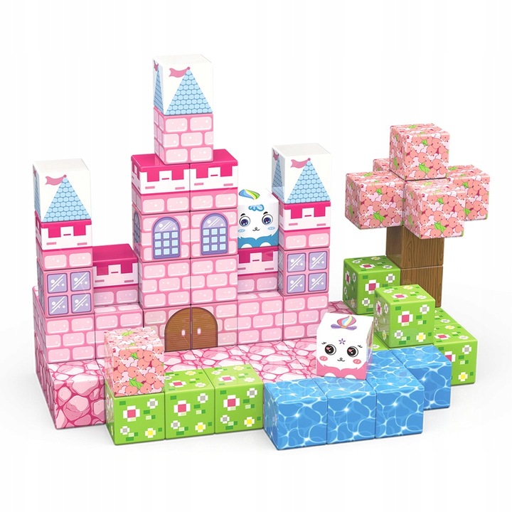 KLOCKI MAGNETYCZNE 2,5 cm kostki budowlane konstrukcyjne BLOKI SZEŚCIANY 76