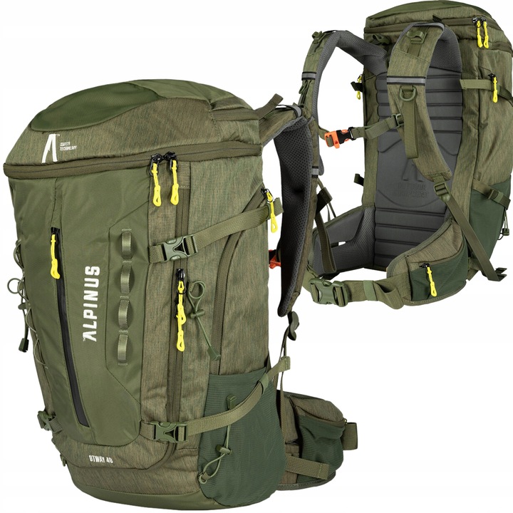 PLECAK TURYSTYCZNY ALPINUS TREKKINGOWY W GÓRY POKROWIEC OTWAY 40L KHAKI PRO