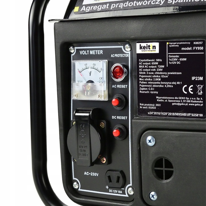 KELTIN AGREGAT PRĄDOTWÓRCZY JEDNOFAZOWY 1500W MOBILNY PRZENOŚNY