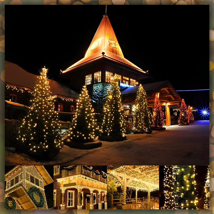 LAMPKI CHOINKOWE BIAŁY CIEPŁY 300 LED FLASH WEW/ZEW 22M NA CHOINKĘ