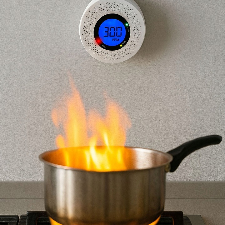 CZUJNIK CZADU DETEKTOR TLENKU WĘGLA CO BEZPRZEWODOWY EKRAN LCD PRO+