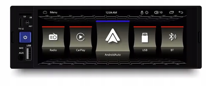 RADIO NAWIGACJA 1DIN CARPLAY ANDROID AUTO MAPY BLUETOOTH AUX