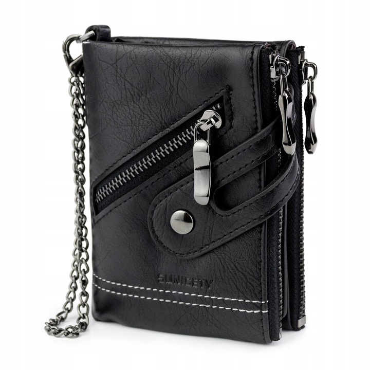 Alessio PORTFEL MĘSKI Block Kart RFID ŁAŃCUCH Pudełko PREZENTOWE