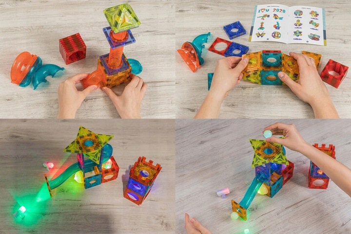 KLOCKI MAGNETYCZNE ŚWIĘCĄCE TOR KULKOWY KLOCKI KONSTRUKCYJNE KULODROM 110EL