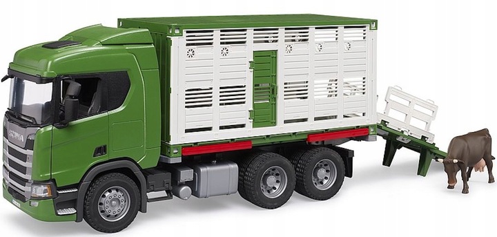 BRUDER 03548 SCANIA TRANSPORTER ZWIERZĄT KROWA CIĘŻARÓWKA DO PRZEWOZU BYDŁA