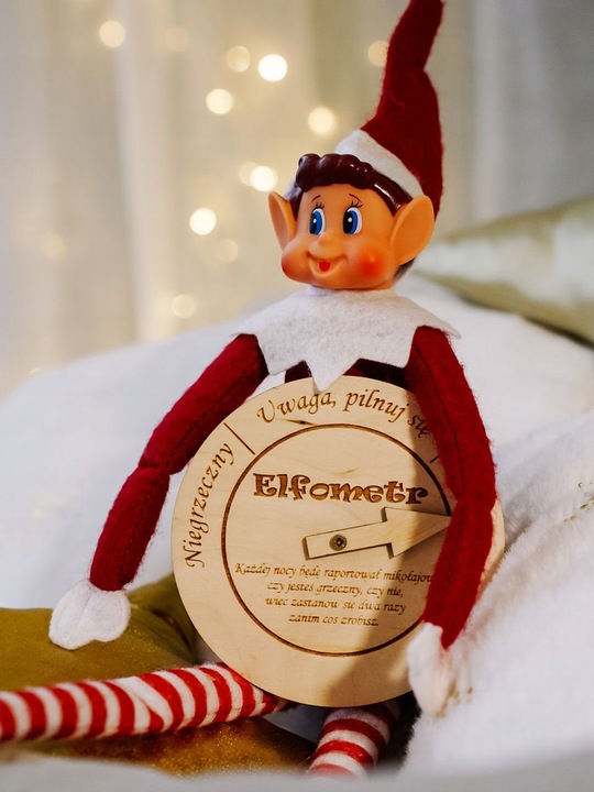 ELFOMETR DLA ELFA PSOTNIKA ON THE SHELF MIERZY GRZECZNOŚĆ DREWNO GADŻET