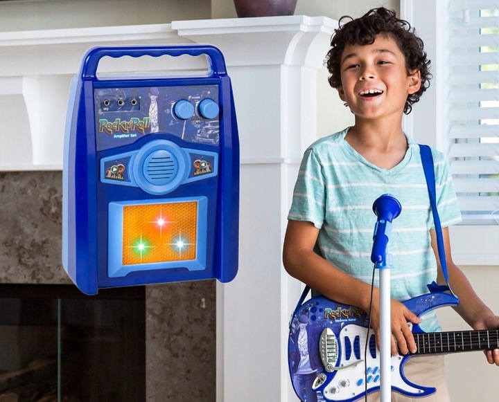 Gitara elektryczna duża dla dzieci Mikrofon Statyw Wzmacniacz Instrument