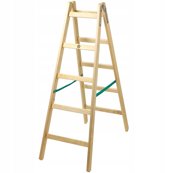 DRABINA DREWNIANA MALARSKA ROZSTAWNA 2x5 SZCZEBLI DWUSTRONNA 150kg