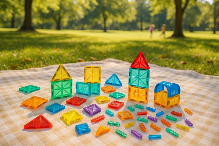 KLOCKI MAGNETYCZNE 40el KREATYWNE KONSTRUKCYJNE EDUKACYJNE 3D ZABAWA 148A