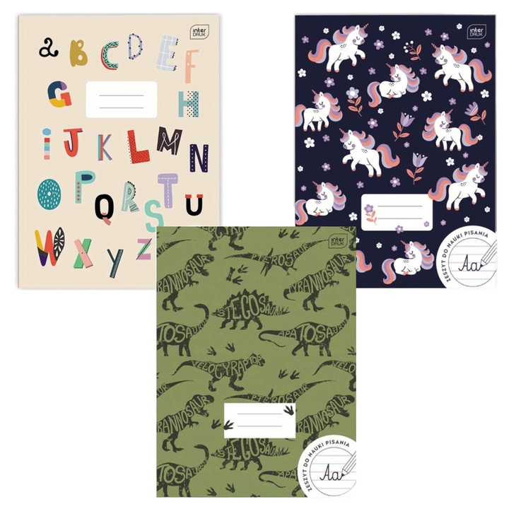 5x Zeszyt KOLOROWA 3 LINIA = A4 /32k | Miękka okładka InterDruk