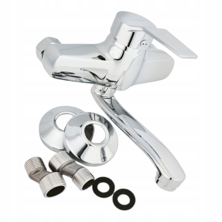 BATERIA UMYWALKOWA ŚCIENNA CHROM SREBRNA KOMPLET