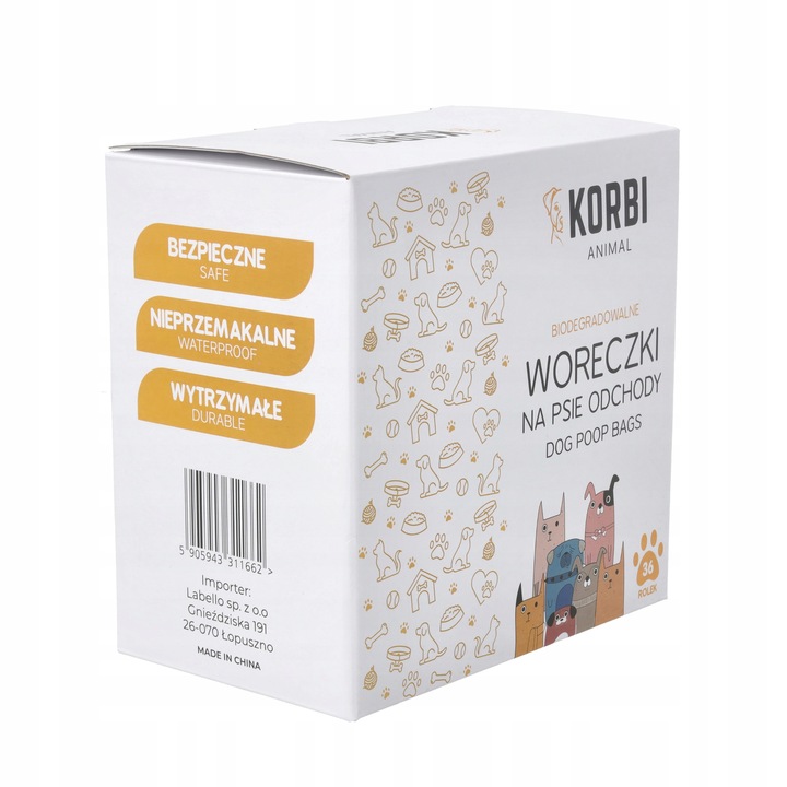 WORECZKI NA PSIE ODCHODY 540 SZTUK BIODEGRADOWALNE WORKI NA KUPY BIO + ETUI