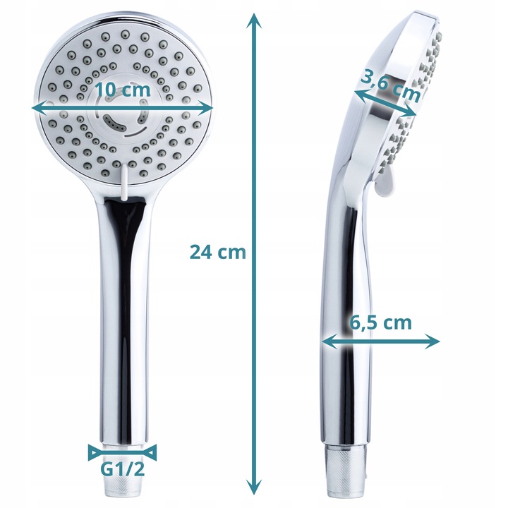 Prysznicowa słuchawka 3 funkcje Anti calc Wodooszczędna Wysokie ciśnienie