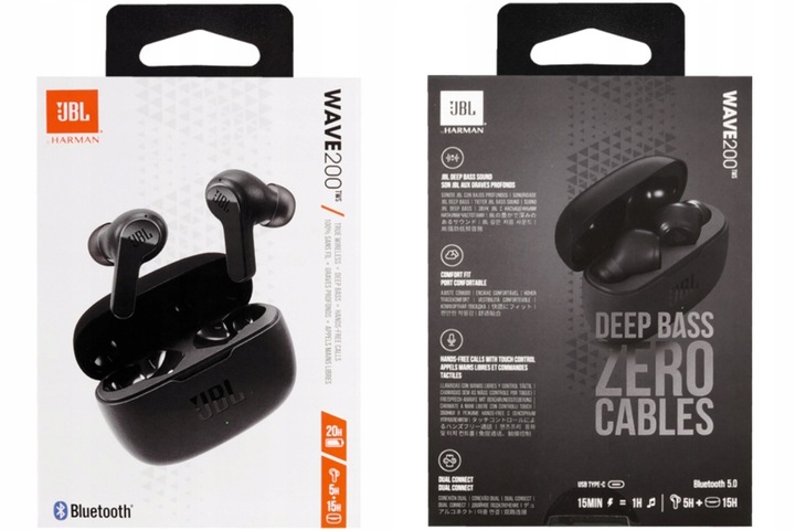 SŁUCHAWKI BEZPRZEWODOWE JBL BLUETOOTH DOKANAŁOWE