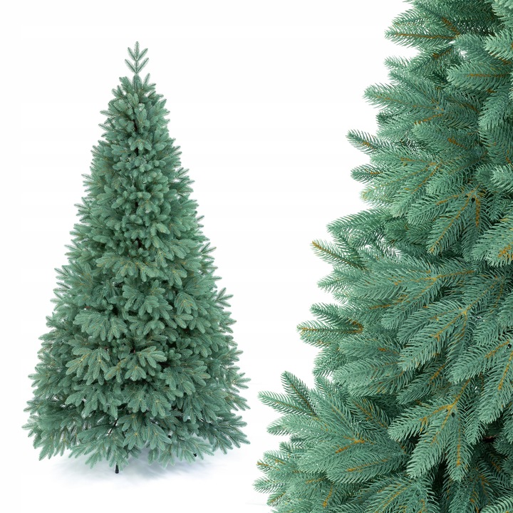 Ekskluzywna Sztuczna Choinka 100% PE 3D ŚWIERK SILVER sky 180 cm LUX