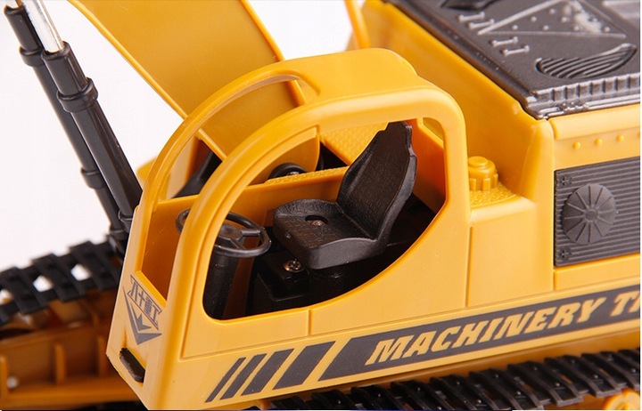 DUŻA KOPARKA ZDALNIE STEROWANA ŚWIATŁO LED PILOT RUCHOME RAMIĘ ŁYŻKA-METAL