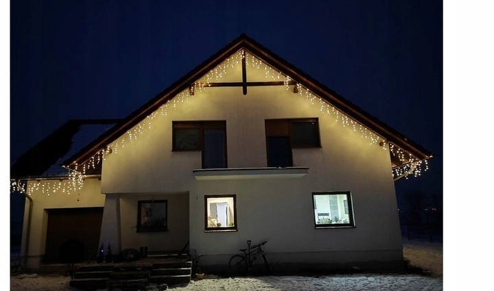 LAMPKI ZEWNĘTRZNE ŚWIĄTECZNE SOPLE 300 LED Z EFEKTEM FLASH FLESZ ŚWIATEŁKA