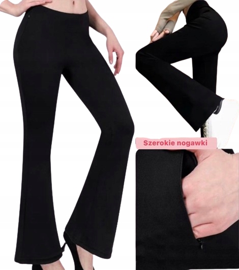 Kryjące legginsy push-up modelujące wysoki stan kieszenie dzwony XL/XXL 474