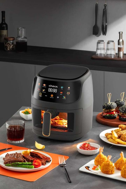FRYTKOWNICA BEZTŁUSZCZOWA AIR FRYER LINBOX CZARNA