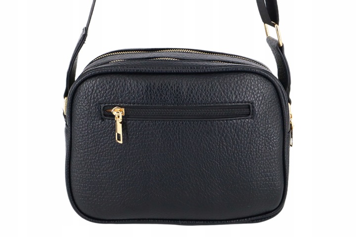 Torebka mała przewieszka miejska klasyczna długi pasek klapeczka CZARNA