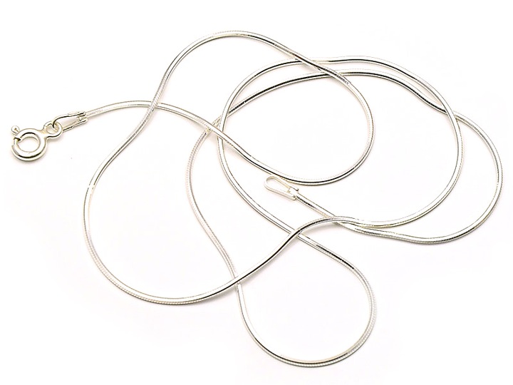 Srebrny Łańcuszek Srebro 925 Mocna Żmijka Żyłka Linka 45 cm Woreczek