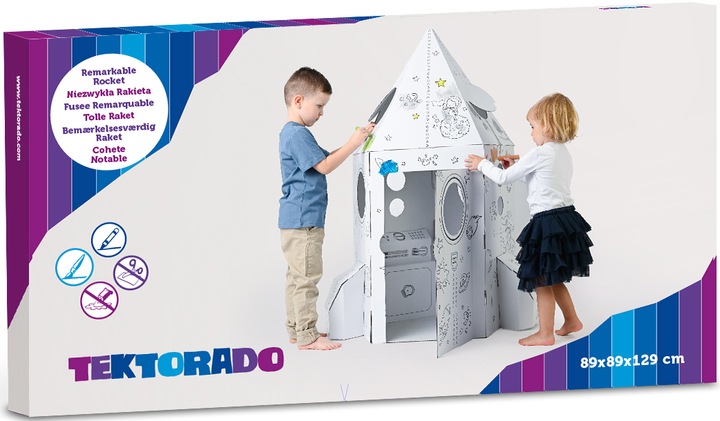 TEKTORADO NIEZWYKŁA RAKIETA DO ZABAWY I KOLOROWANIA DLA DZIECI DOMEK