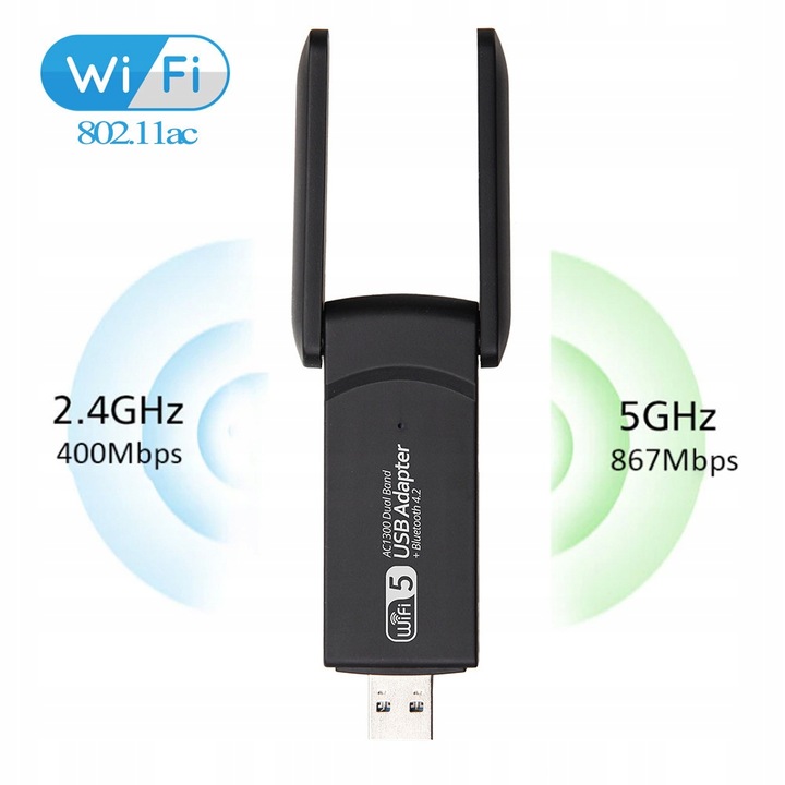 KARTA SIECIOWA WI-FI ADAPTER USB 3.0 1300Mbps DUAL