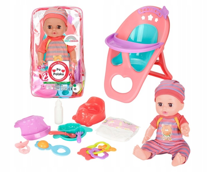 LALKA BOBAS PIJE SIKA MÓWI PO POLSKU SPIEWA KRZESEŁKO KARMIENIA NOCNIK MART