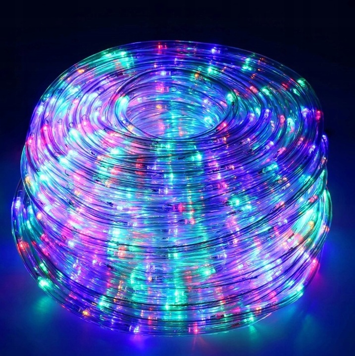 WĄŻ ŚWIETLNY ZEWNĘTRZNY 240 LED LAMPKI CHOINKOWE IP44 10m PROGRAMATOR MULTI