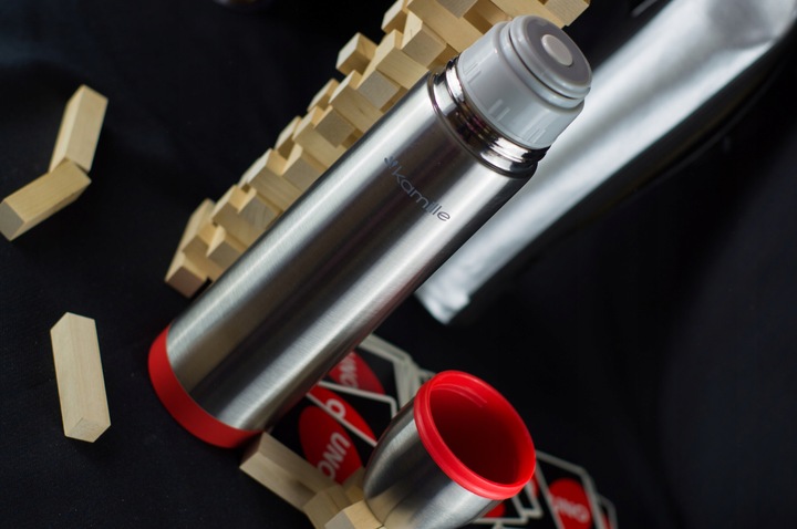 KUBEK TERMICZNY TERMOS STALOWY 100% SCZELNY pojemny bidon KAMILLE 1l