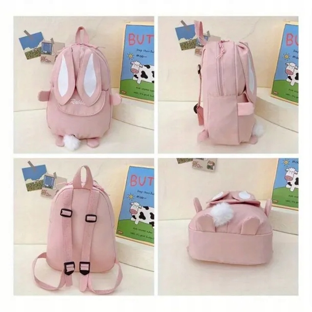 PLECAK DLA DZIECI KRÓLIK Z USZAMI - Łososiowy