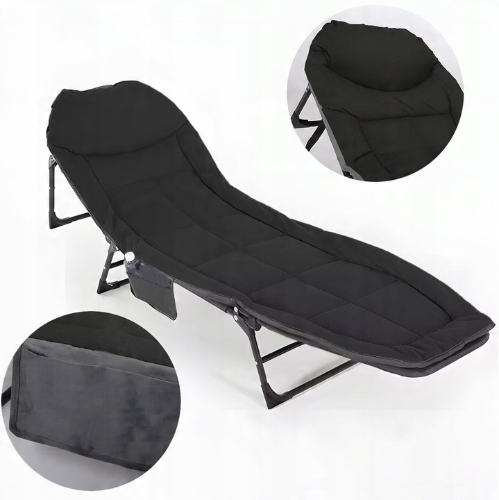 Łóżko Turystyczne Składane Polowe Leżak Kanadyjka Leżanka Stabilne Materac