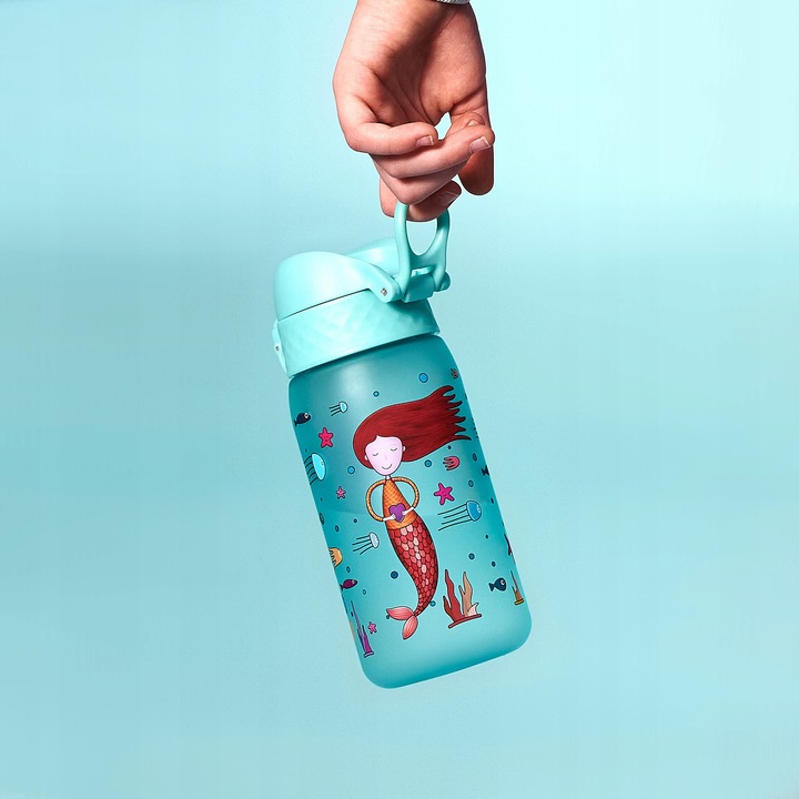 Mały bidon na wodę z syrenkami butelka z ustnikiem i pokrywą ION8 0,35 l