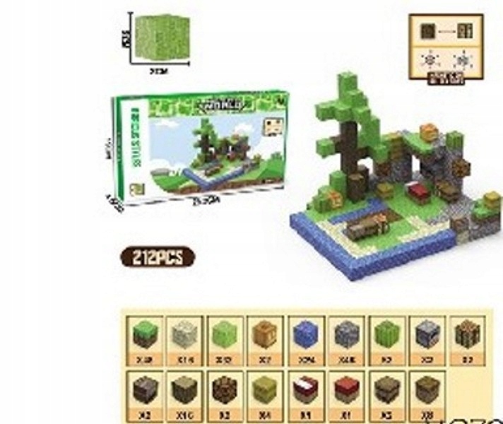 KLOCKI MAGNETYCZNE MOCNE KLOCKI SZEŚCIANY 212 EL KLOCKI PIKSELE