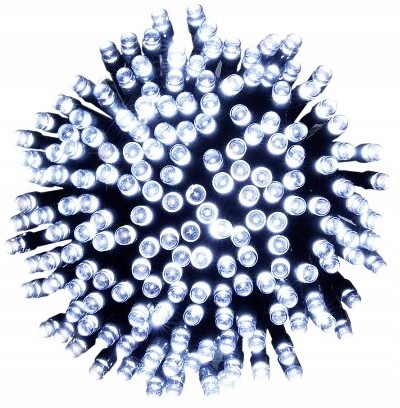 LAMPKI CHOINKOWE 200 LED BIAŁY ZIMNY ŚWIATŁO STAŁE BIAŁY ZIMNY HURT